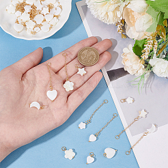 48Pcs 12 Styles Natural Freshwater Shell Pendants&nbsp;PALLOY-AB00023