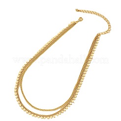 Alloy Disc Tassel Twisted Chain Double Layer Necklaces for Women&nbsp;FS-WG469BC-01
