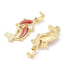 Brass Micro Pave Cubic Zirconia Pendants&nbsp;KK-C104-04C-G