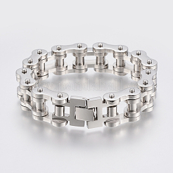Tarnish Resistant Men's 201 Stainless Steel Bracelets&nbsp;BJEW-H569-20MM-A