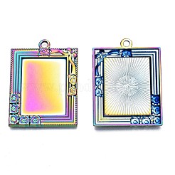 Rainbow Color Alloy Pendant Cabochon Settings&nbsp;PALLOY-N163-166-NR