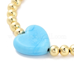 Handmade Lampwork Heart Bracelets&nbsp;BJEW-Q338-01C