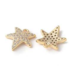 Brass Micro Pave Clear Cubic Zirconia Pendants&nbsp;KK-Q031-29G