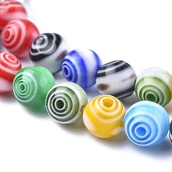 Handmade Millefiori Glass Round Beads Strands&nbsp;LK-R004-93
