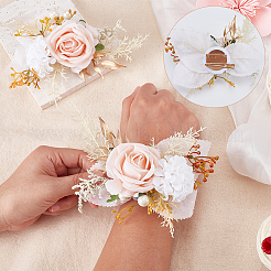 Silk Artificial Flower Boutonniere&nbsp;AJEW-WH0766-59
