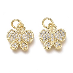 Brass Micro Pave Clear Cubic Zirconia Charms&nbsp;X-ZIRC-Q024-07G