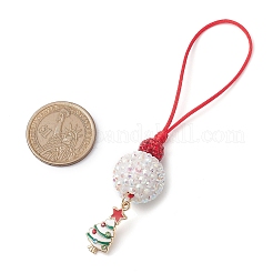 Christmas Tree Alloy Enamel with Rhinestone Pendant Decorations&nbsp;HJEW-JM02097