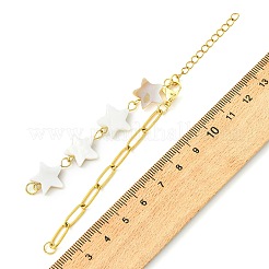 304 Stainless Steel Paperclip Chain & Natural Shell Star Heart Moon Link Chain Bracelet Making&nbsp;AJEW-JB01608