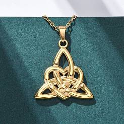 Trinity Knot 304 Stainless Steel Pendant Necklaces&nbsp;NJEW-H059-02G
