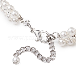 Electroplate Non-magnetic Synthetic Hematite & Shell Pearl Braided Bead Bracelets&nbsp;BJEW-JB110101