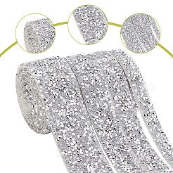 4 Yards 4 Styles Glitter Resin Hotfix Rhinestone(Hot Melt Adhesive On The Back)&nbsp;DIY-GO0001-99