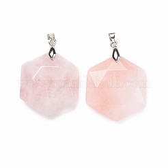 Natural Rose Quartz Pendants&nbsp;G-C241-02E