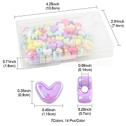 98Pcs 7 Colors UV Plating Opaque Acrylic Beads&nbsp;MACR-FS0002-16