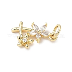 Brass Micro Pave Cubic Zirconia Charms&nbsp;ZIRC-I356-32G