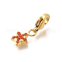 Star 304 Stainless Steel Rhinestone Pendants Decoration&nbsp;STAS-R159-57G