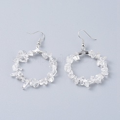 Natural Quartz Crystal Dangle Earrings&nbsp;EJEW-E255-D15