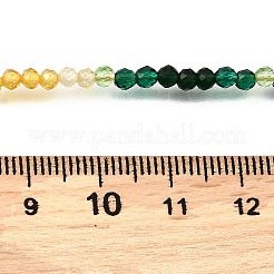 3MM Faceted Round Colorful Cubic Zirconia Beaded Necklaces for Women&nbsp;NJEW-A047-01G