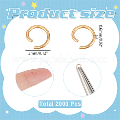2000Pcs 304 Stainless Steel Open Jump Rings&nbsp;STAS-ME0003-81A