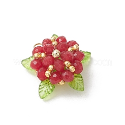 Dyed Natural Malaysia Jade & Glass Beaded Pendants&nbsp;PALLOY-MZ01265-02