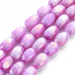 Opaque Baking Paint Crackle Glass Beads Strands&nbsp;EGLA-S174-21