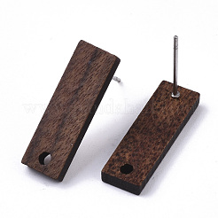 Walnut Wood Stud Earring Findings&nbsp;MAK-N033-009