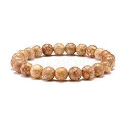 8.5mm Dyed Natural Maifanite/Maifan Stone Round Beads Stretch Bracelet for Girl Women&nbsp;BJEW-JB07178
