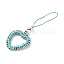 Heart Braided Nylon Cord Mobile Accessories&nbsp;HJEW-JM00607