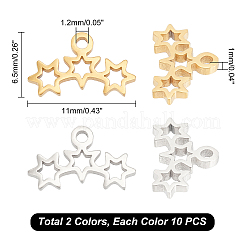 20Pcs 2 Colors 304 Stainless Steel Charms&nbsp;STAS-DC0008-79