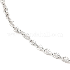 Non-Tarnish 304 Stainless Steel Cable Chain Necklace for Women&nbsp;NJEW-G104-03P