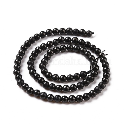 Natural Shungite Beads Strands&nbsp;G-D481-15B-4MM-1