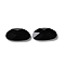 Glass Cabochons, Faceted, Oval, Black, 10x18x4.5mm