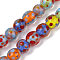 Handmade Lamword Beads Strands, Round with Polka Dot, Colorful, 10~11x9~10mm, Hole: 1.4mm, about 40pcs/strand, 14.2~15.94''(36~40.5cm)