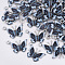 Printed Alloy Pendants, with Enamel, Butterfly, Platinum, Gray, 14x20.5x1.5mm, Hole: 1.6mm