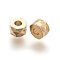 Environment Brass Beads, Electophoresis, Long-Lasting Plated, Lead Free & Cadmium Free, Flat Round, Golden, 5x3mm, Hole: 2mm