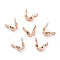 Brass Bead Tips, Cadmium Free & Lead Free, Rose Gold, 8x4mm, Hole: 1.4mm