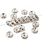 Brass Grade A Rhinestone Spacer Beads, Cadmium Free & Lead Free, Straight Flange, Rondelle, Silver, Crystal, 6mm, Hole: 1.5~1.6mm