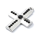 Rack Plating Alloy with Black Rhinestone Pendants&nbsp;FIND-Z051-04P-01-2