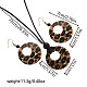 Leopard Print Pattern Round Acrylic Pendant Necklaces and Dangle Earrings Sets&nbsp;WGC0DA0-01-2