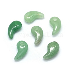 Natural Green Aventurine Pendants, Magatama, 23x12~13x7~8mm, Hole: 3mm