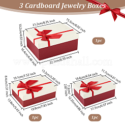 3Pcs 3 Sizes Cardboard Jewelry Boxes&nbsp;CON-WH0092-58