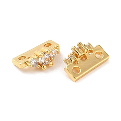 Brass Micro Pave Clear Cubic Zirconia Slide Charms&nbsp;KK-P239-16G