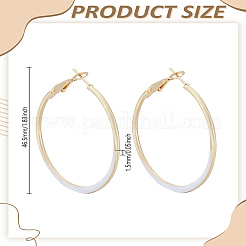 1Pair Alloy Enamel Hoop Earrings&nbsp;EJEW-LP0003-50A