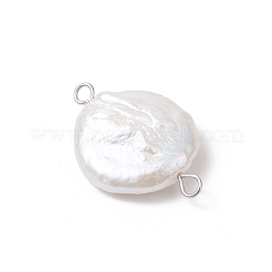 Natural Keshi Pearl Connector Charms&nbsp;PALLOY-JF04188-01