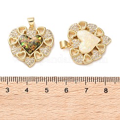 Brass Micro Pave Clear Cubic Zirconia Pendants&nbsp;KK-S048-12G