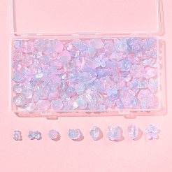120Pcs 8 Styles Transparent Spray Paint Glass Beads&nbsp;GLAA-FS0002-26