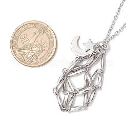 3Pcs 3 Styles 304 Stainless Steel Macrame Pouch Empty Stone Holder Necklace Making&nbsp;NJEW-JN05253