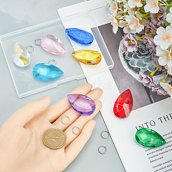 DIY Teardrop Glass & Stainless Steel Keychain Making Kit&nbsp;DIY-SP0001-22