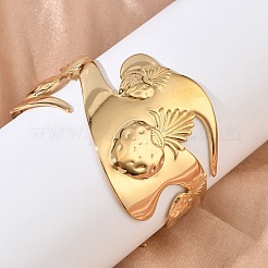 304 Stainless Steel Cuff Open Bangles for Women&nbsp;BJEW-F542-02G