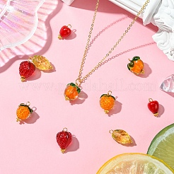 10Pcs 5 Styles Handmade Lampwork Pendants&nbsp;PALLOY-YW00049