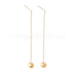 Long Chain with Round Ball Dangle Stud Earrings&nbsp;EJEW-A067-17G